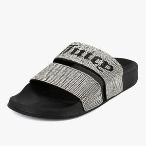Juicy Couture Winx Slides NWT Black With Rhinestone Detail Sz 8 Retail $40
